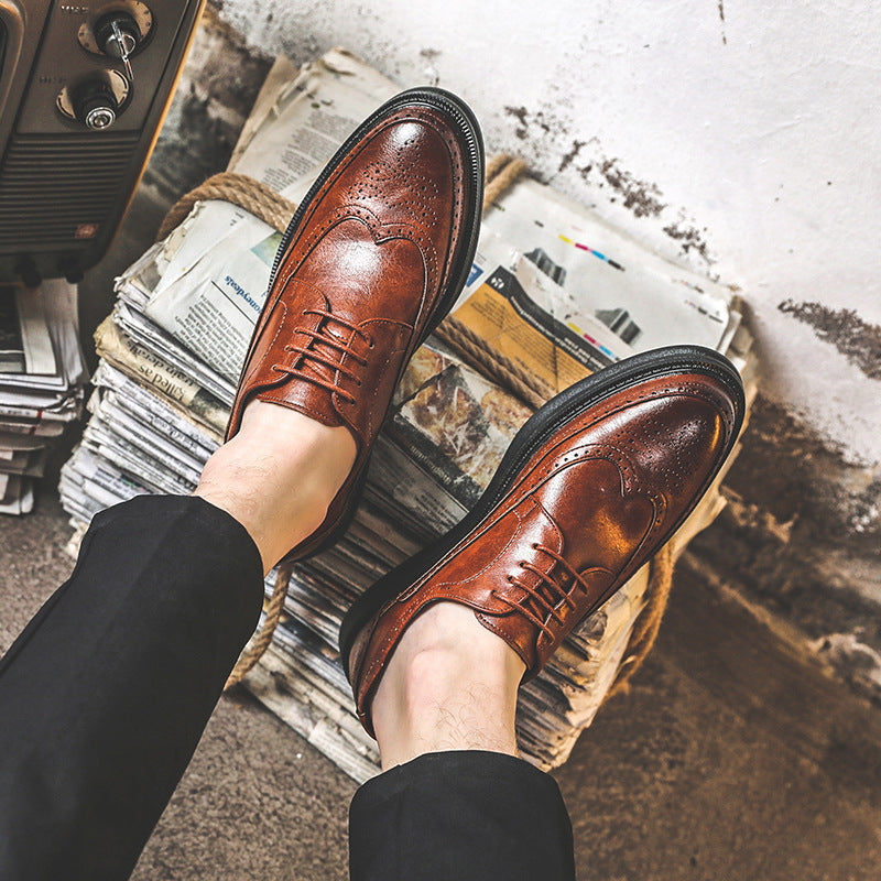 Mens Business Casual Korean Style Trendy British Mens Shoes kairova
