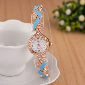 Leaf bracelet quartz wrist watch null