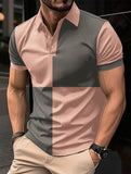 Casual Sports Short Sleeve Color Stitching Polo Shirt Men kairova
