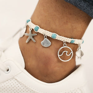 Shell braided anklet null