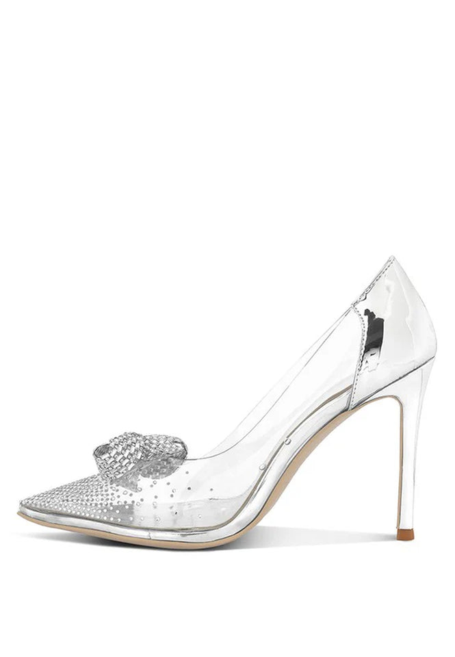 Erika Rhinestones Embellished Clear Pump Shoes