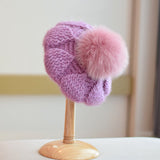 All-match Knitted Fox Velvet Woolen Cap For Women kaivaro