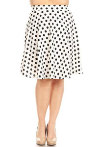 White and Red Polka Dot Skirt
