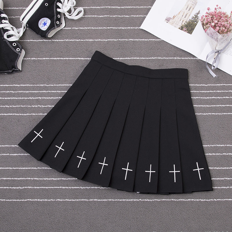Pleated skirt embroidered skirt kairova