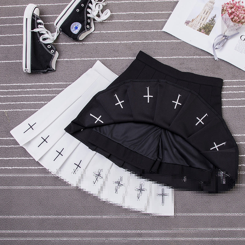 Pleated skirt embroidered skirt kairova