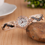 Leaf bracelet quartz wrist watch null