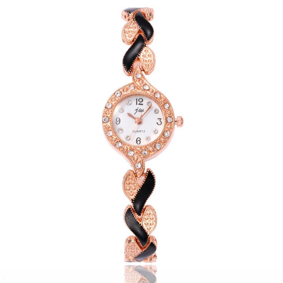 Leaf bracelet quartz wrist watch null