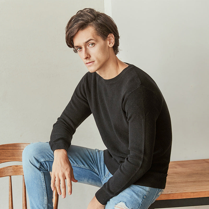 Mens bottoming shirt knitted sweater pullover Autumn kairova