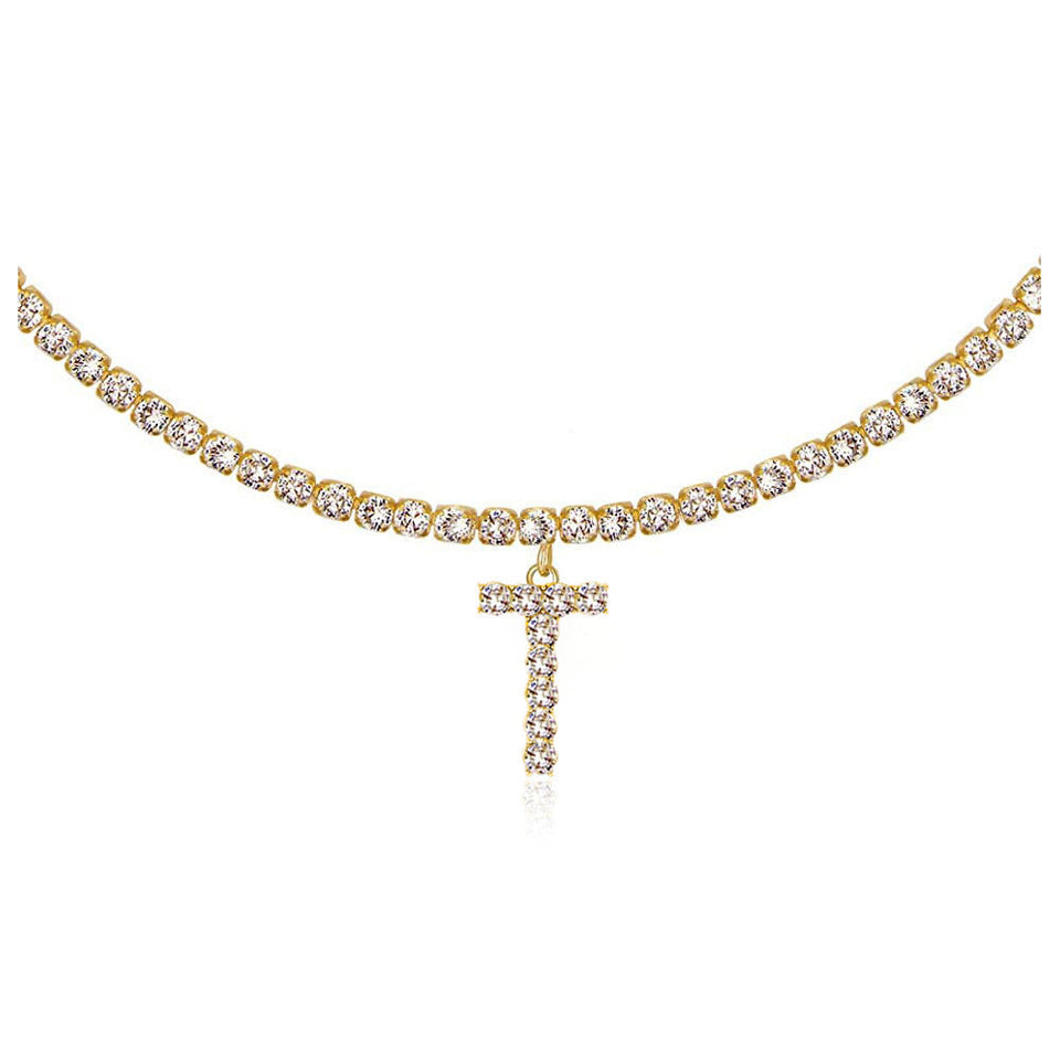 Euro-Glam Diamond Letter Pendant null