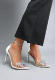 Erika Rhinestones Embellished Clear Pump Shoes