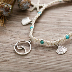 Shell braided anklet null