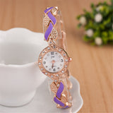 Leaf bracelet quartz wrist watch null