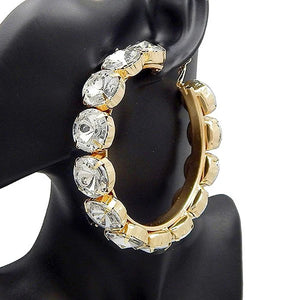 Halo Bold 16Mm Stone 80Mm Hoop Earrings