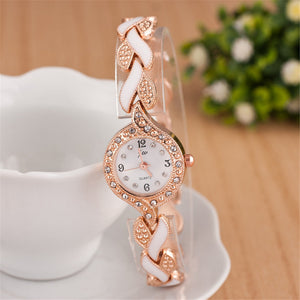 Leaf bracelet quartz wrist watch null
