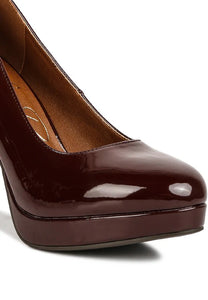 Dixie Patent Faux Leather Pump Sandals