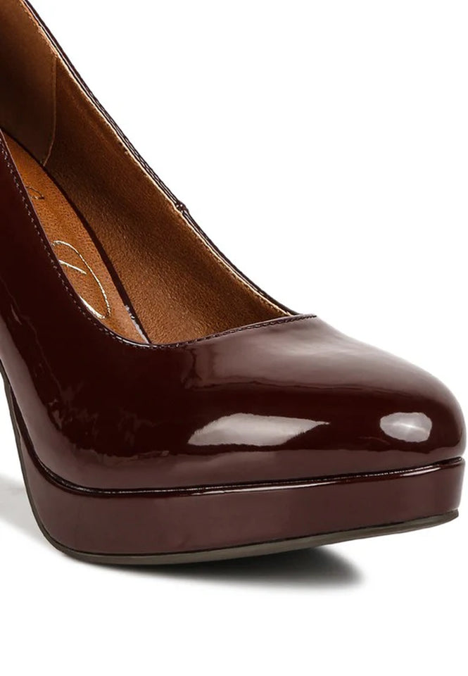 Dixie Patent Faux Leather Pump Sandals