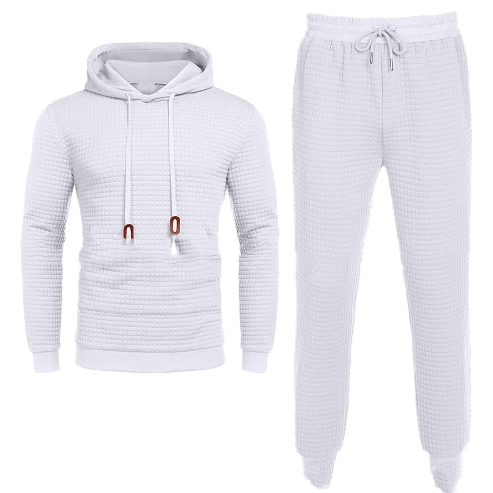 European & American Men's Long Sleeve Sweater Trousers Suit kairova