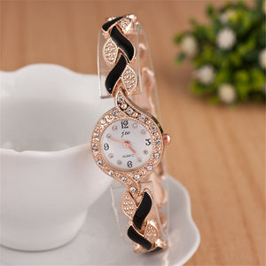 Leaf bracelet quartz wrist watch null