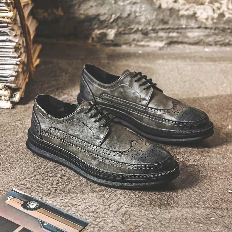Mens Business Casual Korean Style Trendy British Mens Shoes kairova