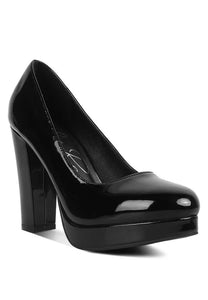 Dixie Patent Faux Leather Pump Sandals