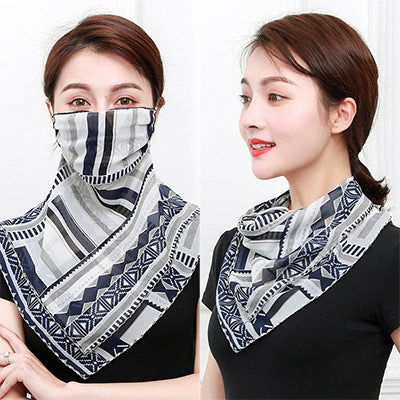 Sunscreen mask silk scarf neck scarf kaivaro