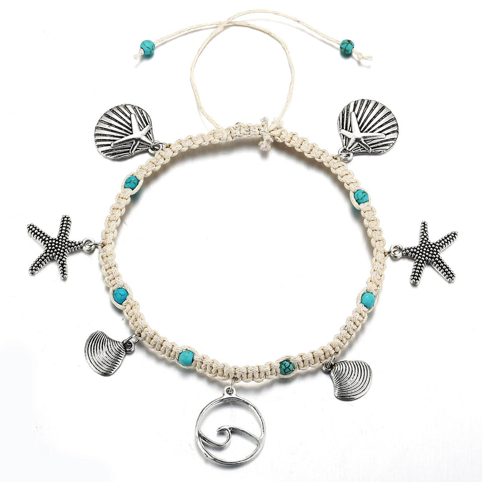 Shell braided anklet null