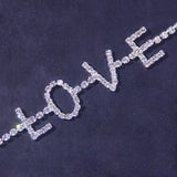 Letter Anklet LOVE Rhinestone Anklet null