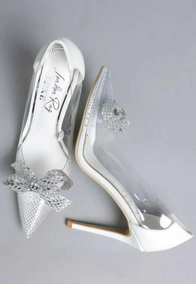 Erika Rhinestones Embellished Clear Pump Shoes