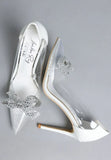 Erika Rhinestones Embellished Clear Pump Shoes