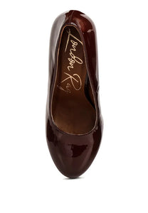 Dixie Patent Faux Leather Pump Sandals