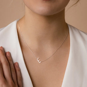 Sideways Initial Letter Necklace