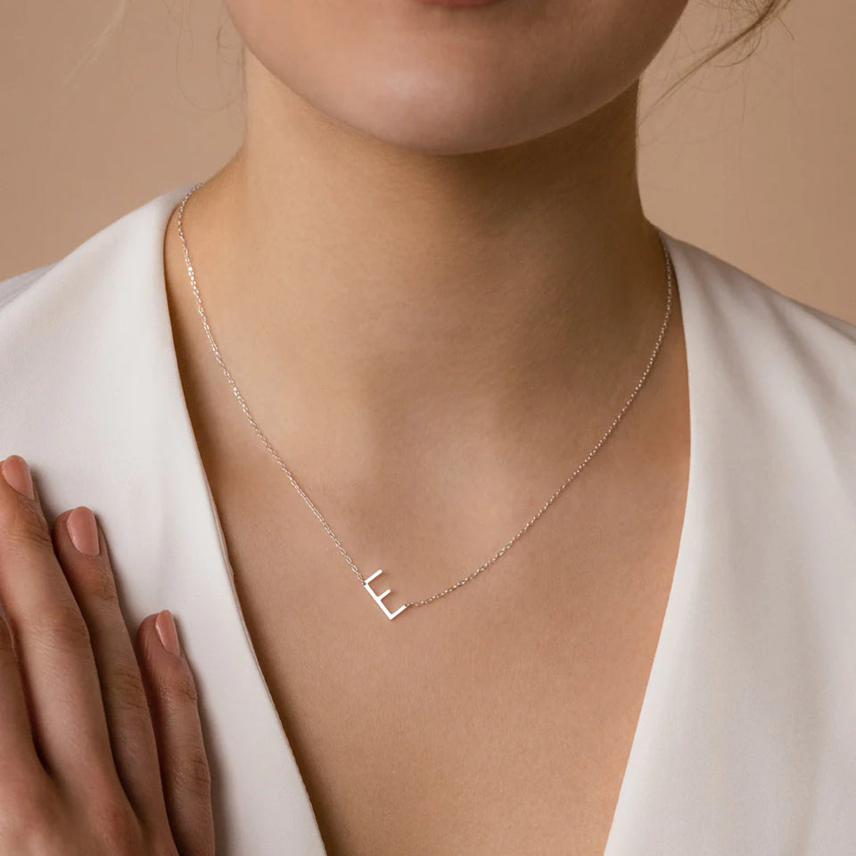 Sideways Initial Letter Necklace