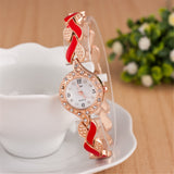 Leaf bracelet quartz wrist watch null