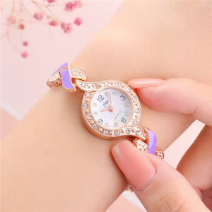 Leaf bracelet quartz wrist watch null