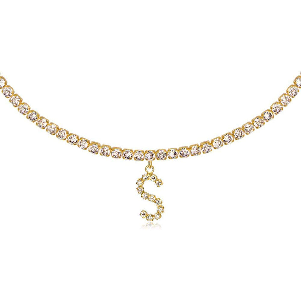 Euro-Glam Diamond Letter Pendant null
