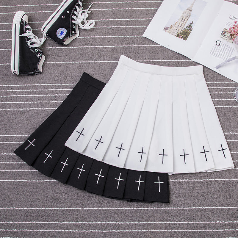 Pleated skirt embroidered skirt kairova