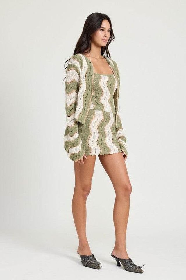 CROCHET MINI SKIRT with ELASTIC WAISTBAND