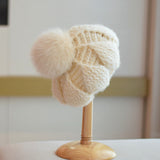 All-match Knitted Fox Velvet Woolen Cap For Women kaivaro