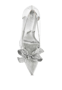 Erika Rhinestones Embellished Clear Pump Shoes