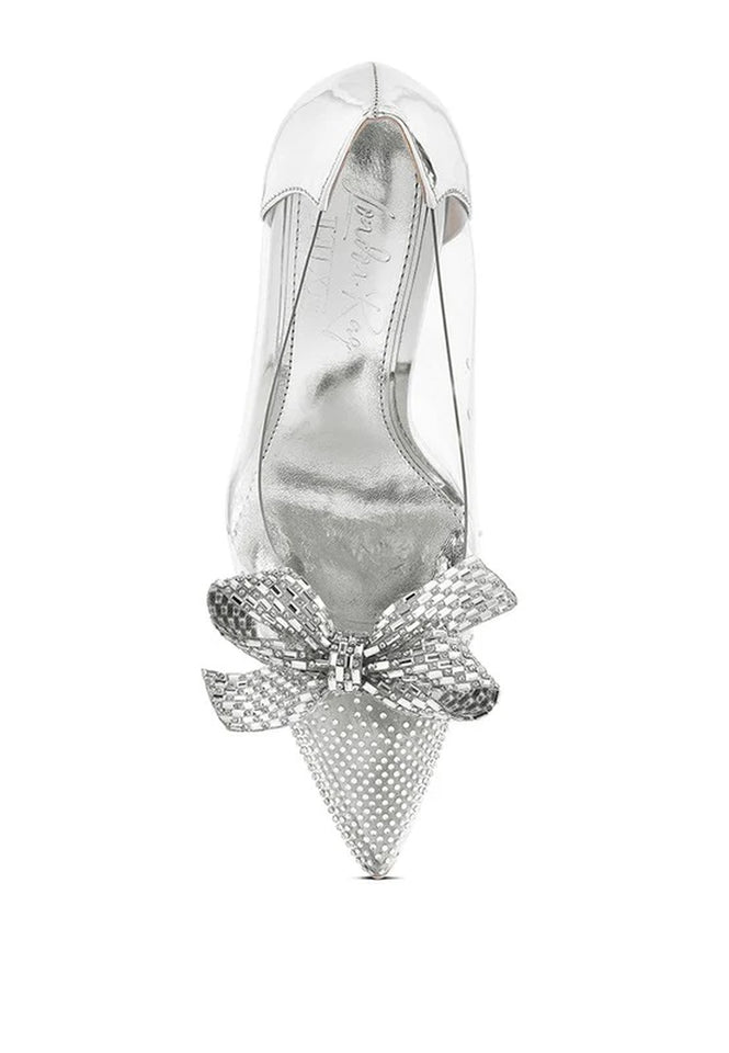Erika Rhinestones Embellished Clear Pump Shoes
