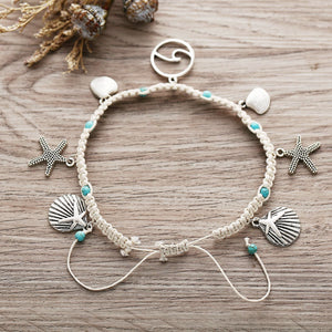 Shell braided anklet null