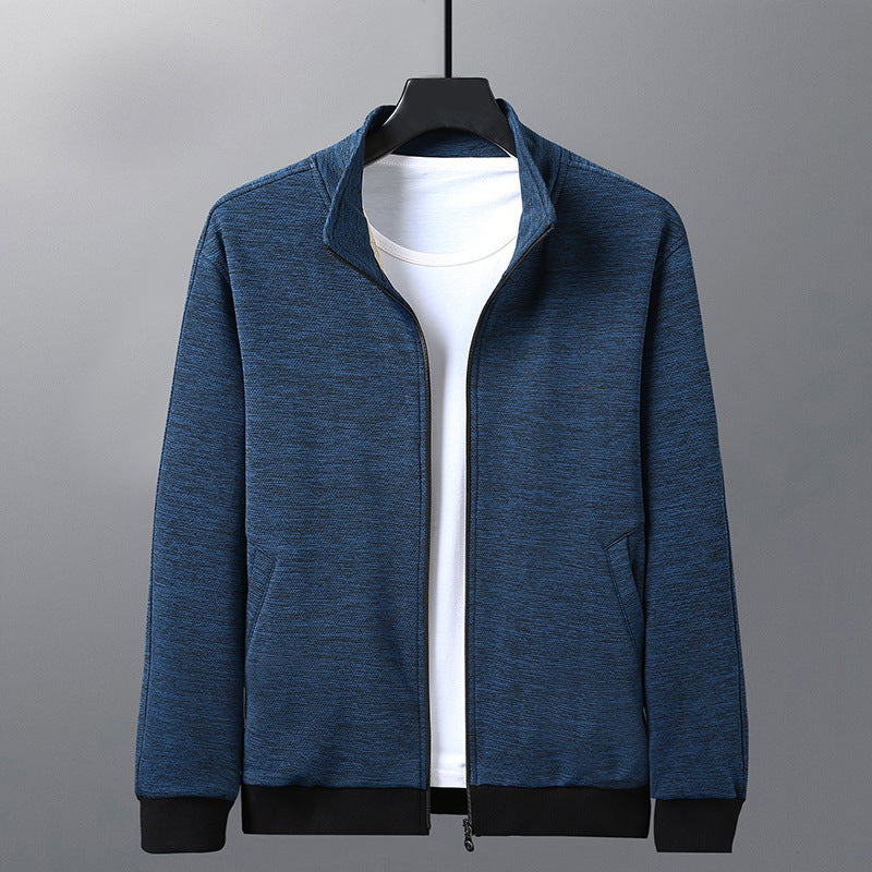 Dad Wears A Jacket With A Stand-up Collar And A Casual Jacket kairova