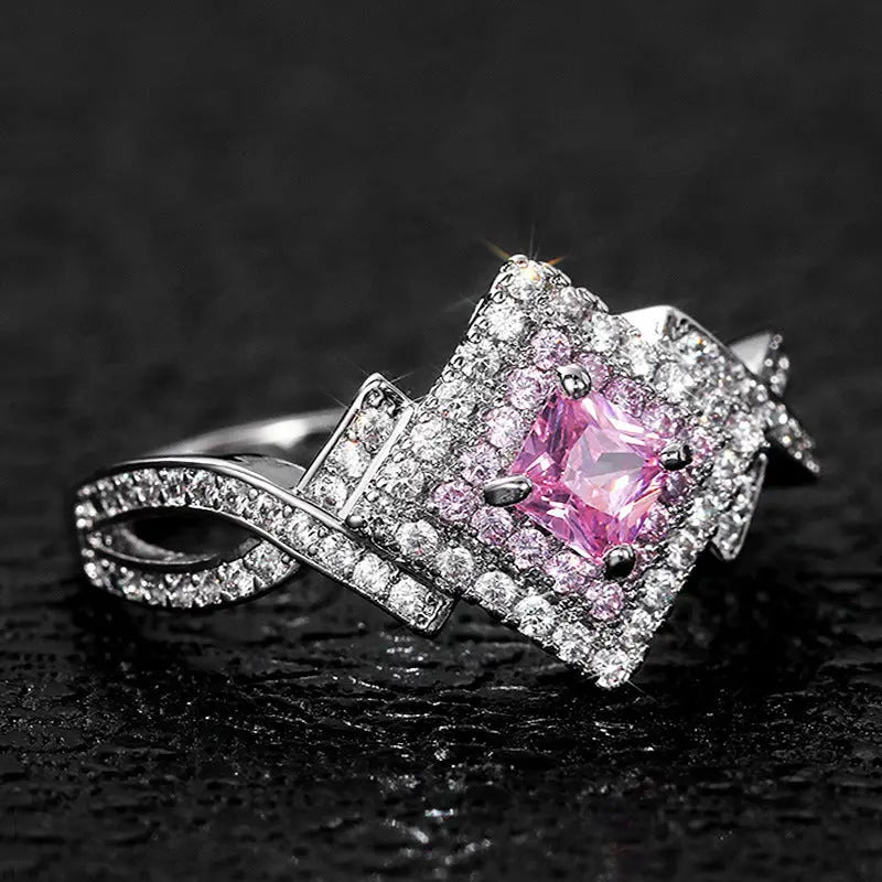 Creative Cross-wound  Diamond Zircon Ring, Versatile Jewelry null