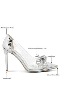 Erika Rhinestones Embellished Clear Pump Shoes