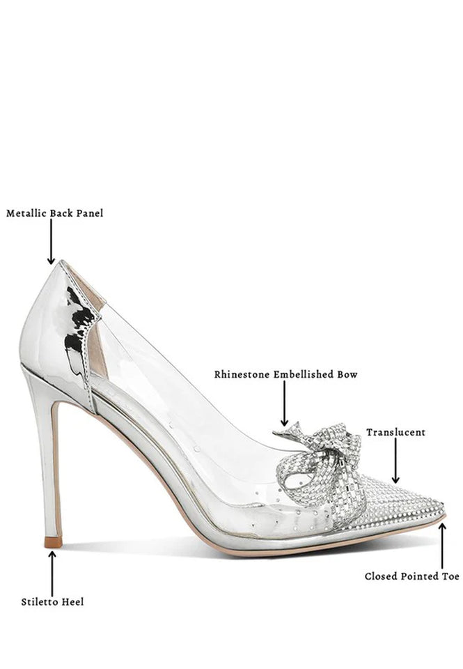 Erika Rhinestones Embellished Clear Pump Shoes