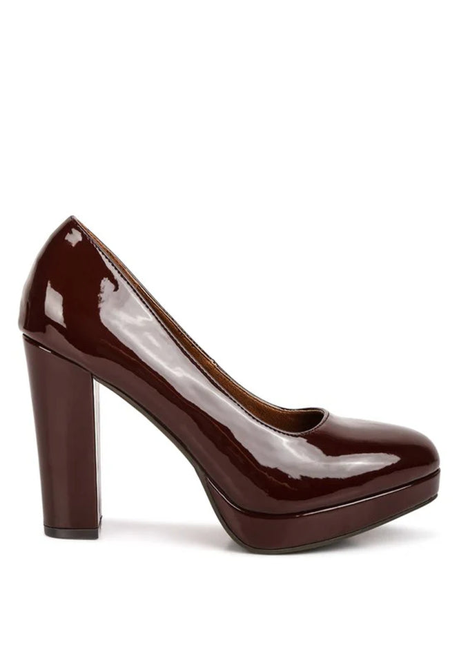 Dixie Patent Faux Leather Pump Sandals