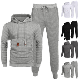 European & American Men's Long Sleeve Sweater Trousers Suit kairova