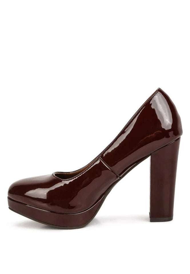 Dixie Patent Faux Leather Pump Sandals