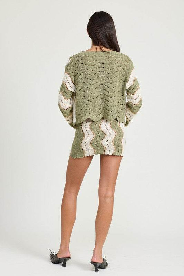 CROCHET MINI SKIRT with ELASTIC WAISTBAND