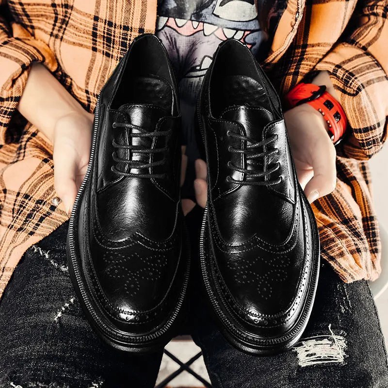 Mens Business Casual Korean Style Trendy British Mens Shoes kairova